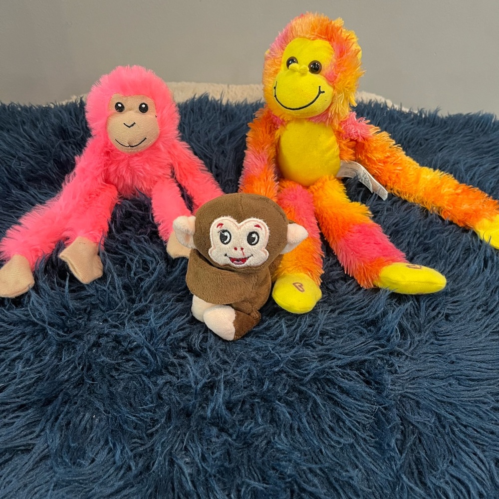 Fiesta Colorful Plush Monkey Set
